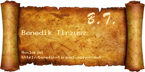 Benedik Tirzusz névjegykártya